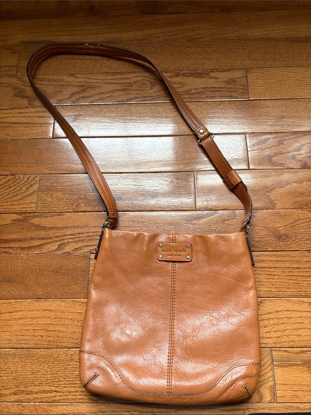 kate spade caramel tan leather crossbody bag